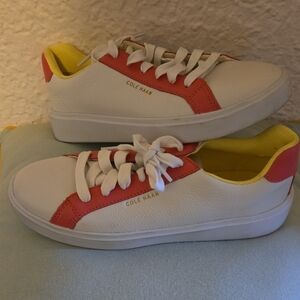 Cole Haan White and Pink Casual Sneakers